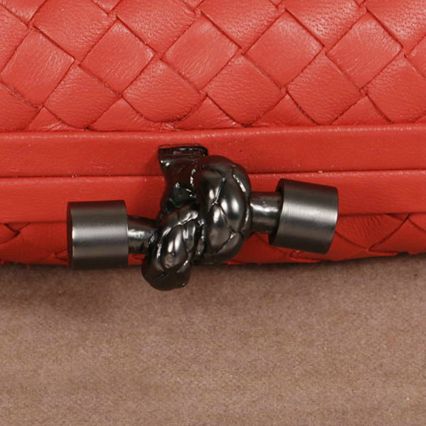 Bottega Veneta intrecciato calf leather clutch 11308 red